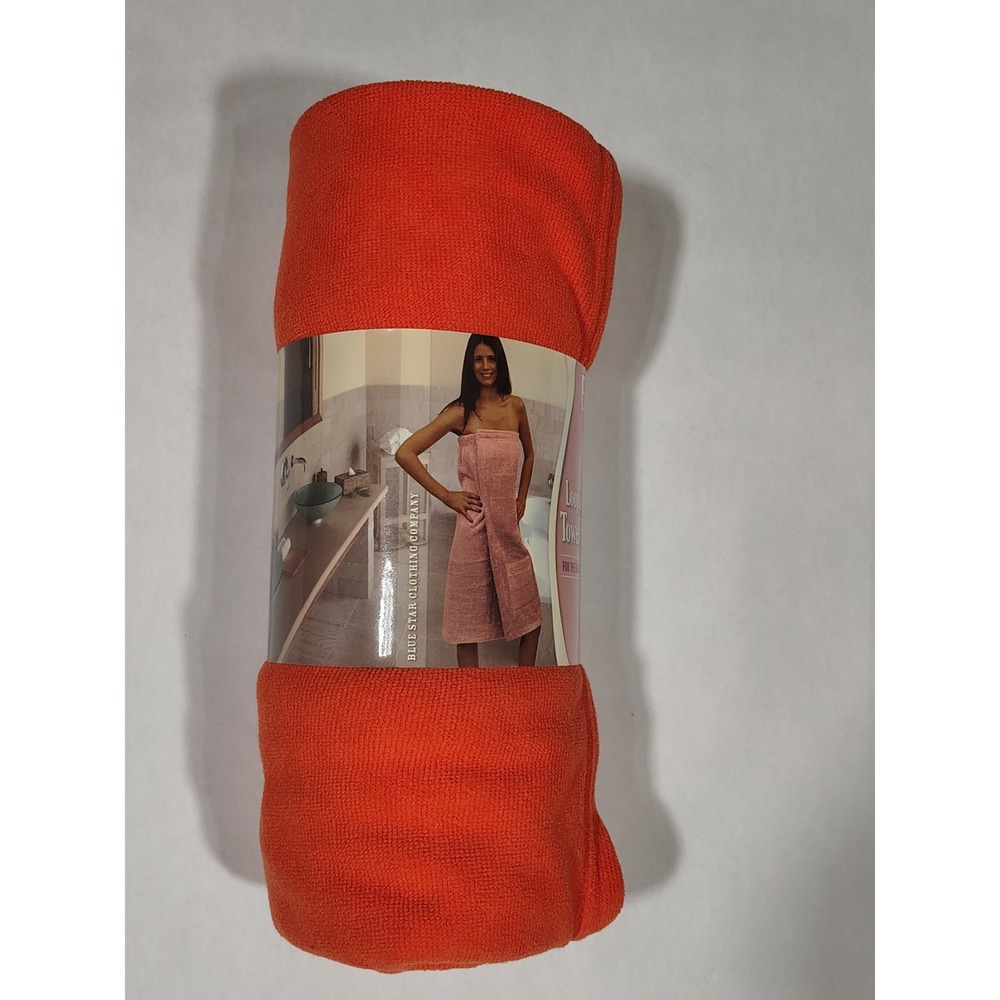 Blue Star Clothing Company Orange Loop Terry Towel Wrap One Size Fits Most NEW